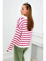 Pruhovaný svetr fuchsie