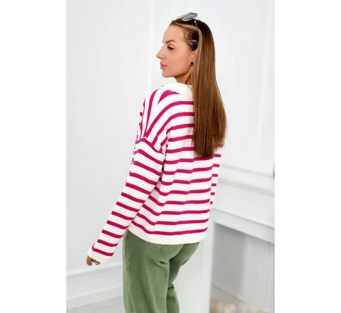 Pruhovaný svetr fuchsie