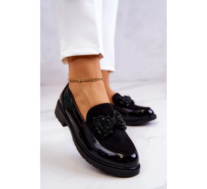 Elegantní Lakované Mokasíny Loafery Černé S.Barski HY51-318 Belize