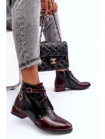 Dámské kožené boty Trzewiki Maciejka 5743A-23 Bordó