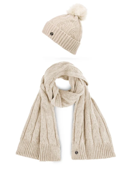 Dámský set šály a čepice Vuch Sheron Set Beige