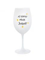 AŽ DOPIJU, PŘIJDE JEŽÍŠEK - bílá sklenice na víno 350 ml