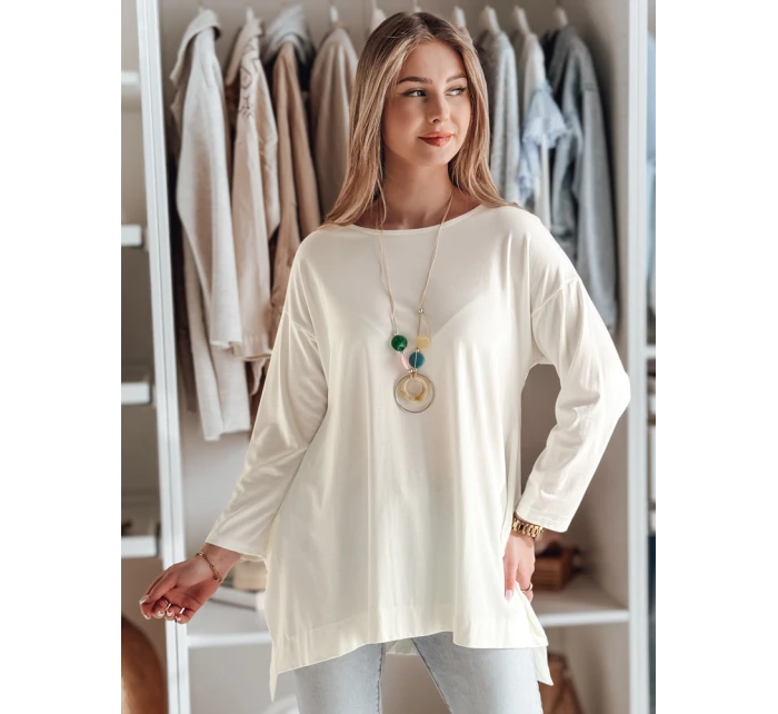 Dámská máslová halenka oversize s přívěskem COMFILA ecru FashionStreet RY2787