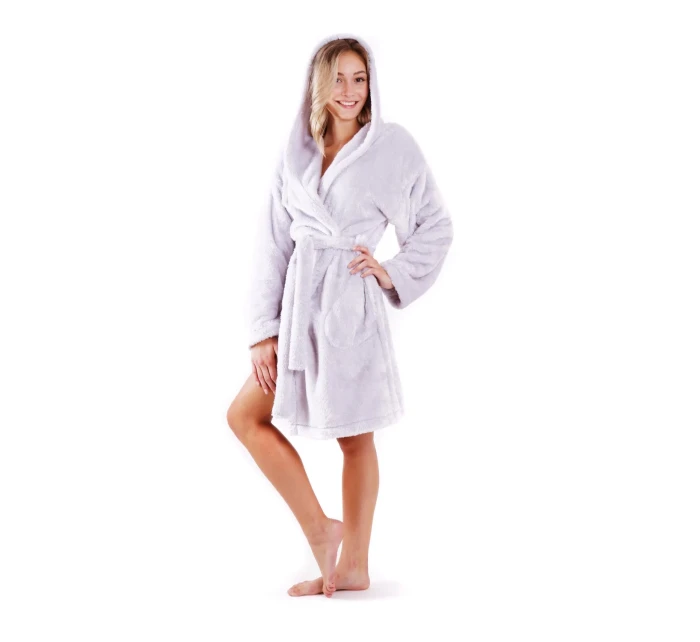 Dámský župan Lilly extra s kapucí 3/4 one size 3320 světle šedá - Vestis