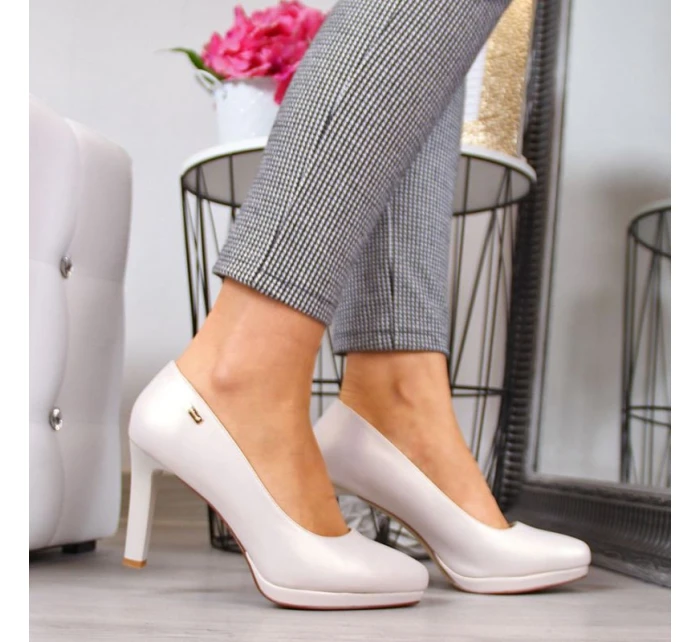 Lodičky na platformě perleťové béžové W Sergio Leone