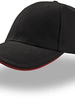Atlantis Headwear Liberty Sandwich 6 panelová kšiltovka "Liberty Sandwich" 33.0005 black/red
