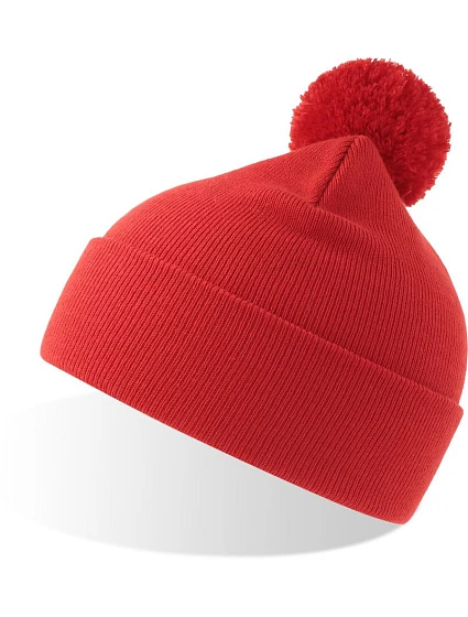 Atlantis Headwear Wind-S Pompom Pletená čepice s bambulí 33.0294 red Atlantis Headwear Wind-S Pompom Pletená čepice s bambulí 33.0294 red