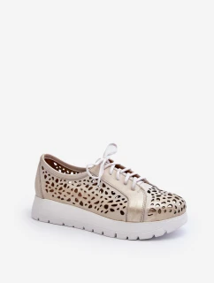 Kožené Polobotky Na Platformě Bežové model 21646202 - Zazoo