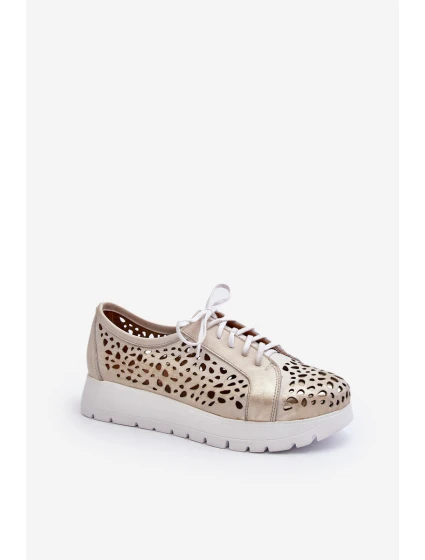 Kožené Polobotky Na Platformě Bežové model 21646202 - Zazoo Kožené Polobotky Na Platformě Bežové model 21646202 - Zazoo