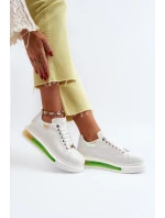 Dámské kožené tenisky model 21650221 bílé - Goe