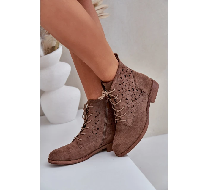 Šněrovací Boty S Vzorem Hnědé model 21685089 - S.Barski Šněrovací Boty S Vzorem Hnědé model 21685089 - S.Barski