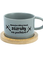 NEMOŽNÉ DĚLÁM HNED, ZÁZRAKY NA POČKÁNÍ - šedý hrníček makronka 200 ml