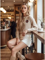 Dámský svetr s výšivkou béžový Dstreet model 21988247 - FashionStreet