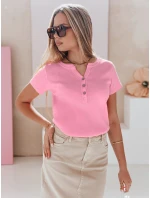 Dámská žebrovaná halenka LOOK růžová Dstreet model 21988817 - FashionStreet