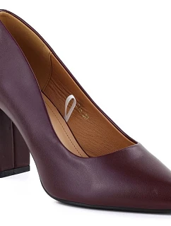 Bordó semišové lodičky na jehlovém podpatku Sergio model 22078961 - LEONE