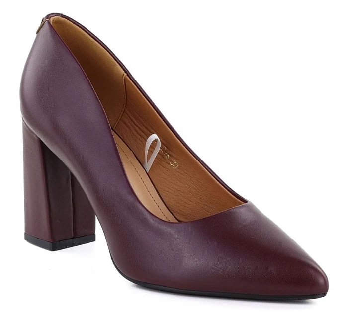 Bordó semišové lodičky na jehlovém podpatku Sergio model 22078961 - LEONE Bordó semišové lodičky na jehlovém podpatku Sergio model 22078961 - LEONE