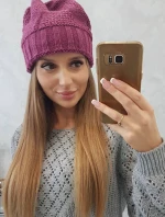 Dámská čepice Danuta K331 tmavě fialová