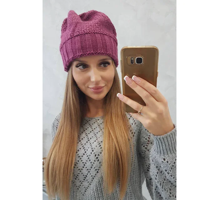 Dámská čepice Danuta K331 tmavě fialová Dámská čepice Danuta K331 tmavě fialová