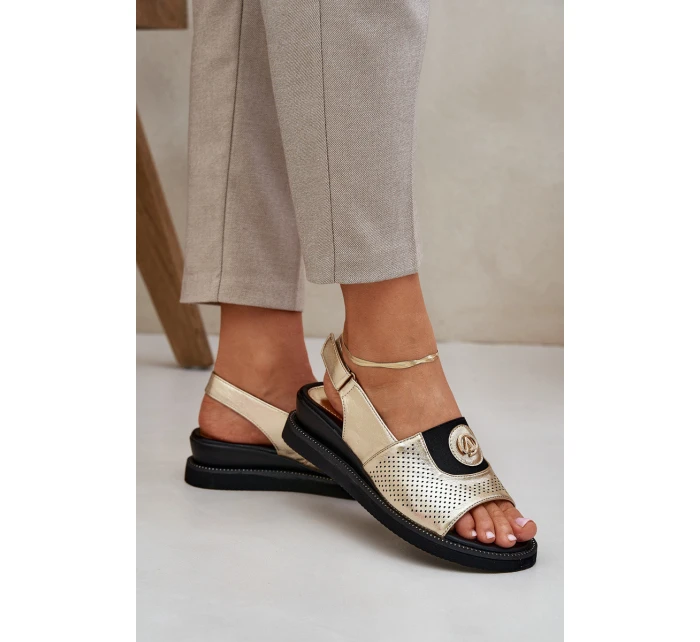 Dámské Sandály Na Klínu Zlaté Isnnoria Dámské Sandály Na Klínu Zlaté Isnnoria