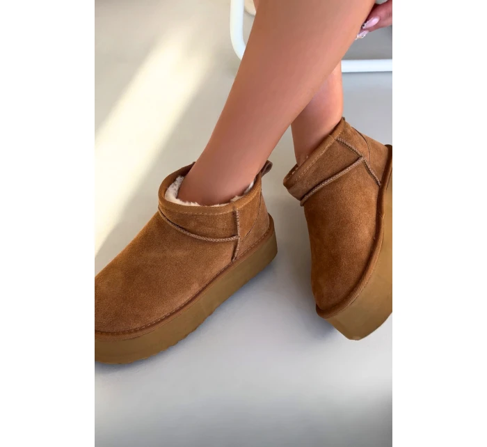 Dámské sněhule z přírodního semiše Camel model 21821905 - Boto