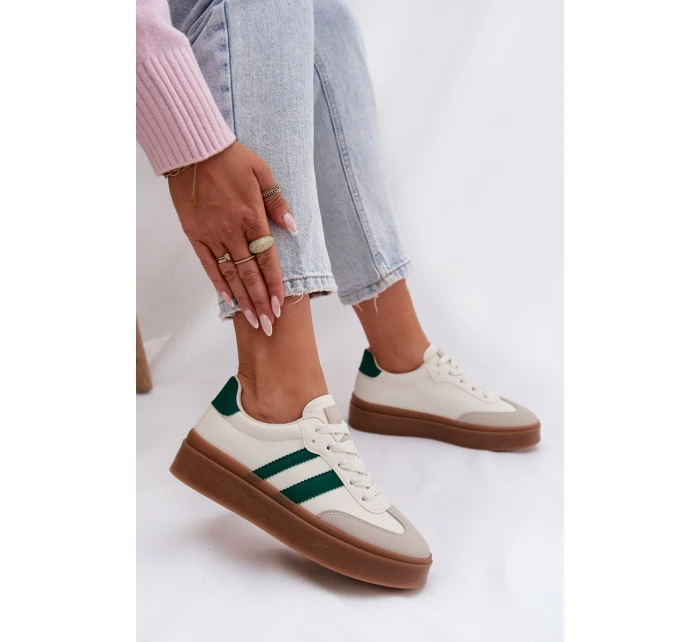 Dámské tenisky na platformě z eko kůže Bílomodré Elaraven Dámské tenisky na platformě z eko kůže Bílomodré Elaraven