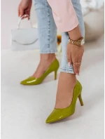 Dámské jehlové boty CRANTIK na podpatku zelené FashionStreet ZY0747