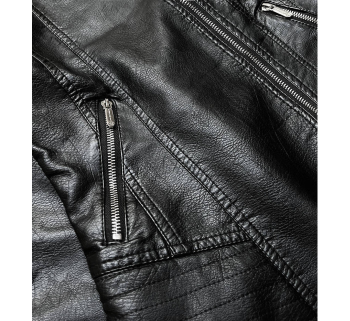 Černá bunda ramoneska z imitace kůže model 15259018 - S'WEST