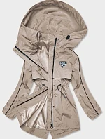 Dámská béžová bunda s tenkou podšívkou (B8119-12)