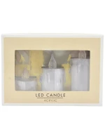 SADA 3 DEKORATIVNÍCH LED SVÍČEK TEPLÁ BÍLÁ