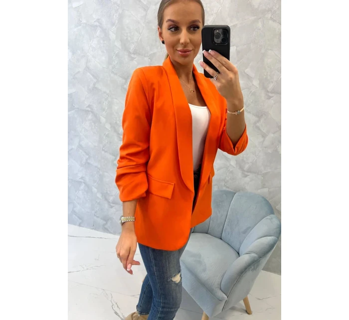 Sako s klopami elegantní oranžové Sako s klopami elegantní oranžové