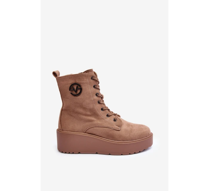 Botky Na Masivní Platformě Bežové model 21634150 - VINCEZA