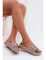 Dámské pěnové sandály na platformě s přezkou Big Star TT274A079 tmavě béžové