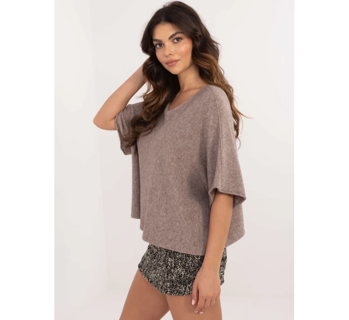 Sweter IT SW model 21881004 ciemny bezowy - FPrice Sweter IT SW model 21881004 ciemny bezowy - FPrice