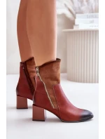 Zateplené Dámské Kotníkové Boty Na Podpatku Hnědé Relabina Zateplené Dámské Kotníkové Boty Na Podpatku Hnědé Relabina