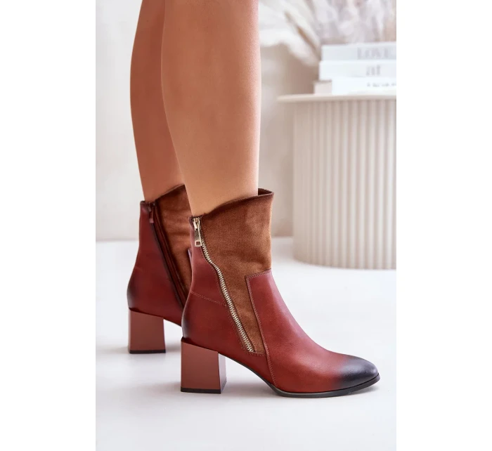 Zateplené Dámské Kotníkové Boty Na Podpatku Hnědé Relabina Zateplené Dámské Kotníkové Boty Na Podpatku Hnědé Relabina