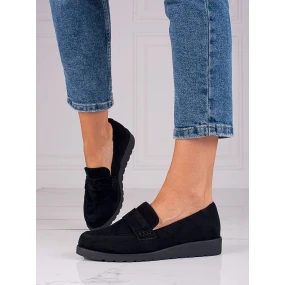 Krásné černé dámské polobotky bez podpatku Krásné černé dámské polobotky bez podpatku