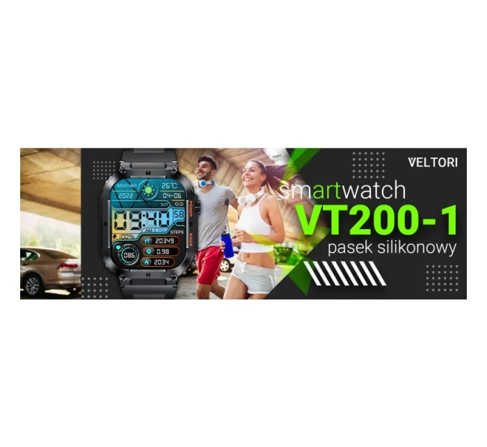 Černý silikonový řemínek model 21805561 - VELTORI