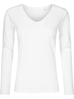 Dámské tričko do V s dl. rukávem X.O 40. white model 22515424 - Promodoro