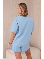 Sada s potiskem new punto halenkové + šortky modrý Sada s potiskem new punto halenkové + šortky modrý