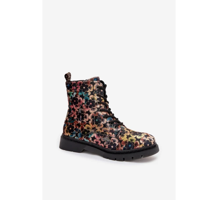 Dámské zimní kotníkové boty květinové Artiker 57C1050 multikolor