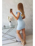 Dámské šaty s volánky 9098 Světle modrá - Kesi Dámské šaty s volánky 9098 Světle modrá - Kesi