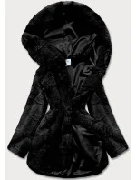 Černá kožešinová dámská bunda (CX009-1) Černá kožešinová dámská bunda (CX009-1)