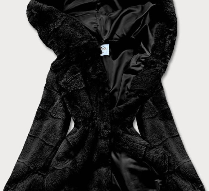 Černá kožešinová dámská bunda (CX009-1)