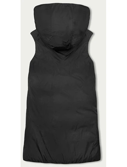 Černá oboustranná oversize vesta s kapucí model 18833455 - MELYA MELODY Černá oboustranná oversize vesta s kapucí model 18833455 - MELYA MELODY