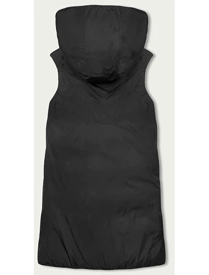 Černá oboustranná oversize vesta s kapucí model 18833455 - MELYA MELODY Černá oboustranná oversize vesta s kapucí model 18833455 - MELYA MELODY
