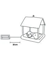 PTAČÍ BUDKA VEDLA DEKORACE 185X165X230MM ŠEDÁ STŘÍŠKA