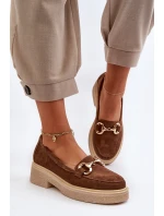 Zazoo 3429 Zamszové Dámské Mokasíny S Ozdobou Hnědé