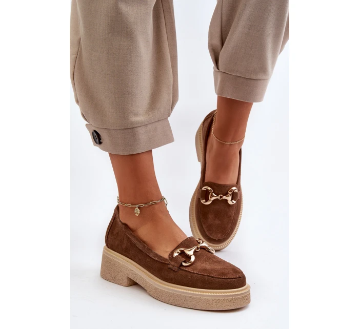 Zazoo 3429 Zamszové Dámské Mokasíny S Ozdobou Hnědé