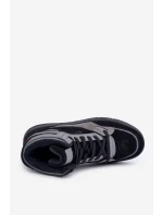 Semišové Pánské Tenisky Big Star OO174303 Hi-Poly System Černo-Šedé