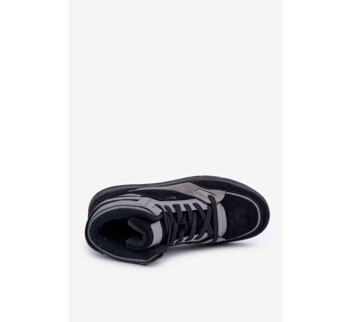 Semišové Pánské Tenisky Big Star OO174303 Hi-Poly System Černo-Šedé